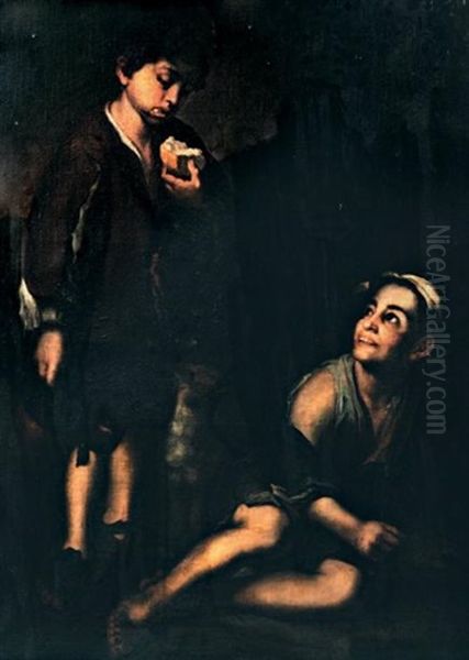 Le Mangeur De Pain Et Le Mendiant Oil Painting by Bartolome Esteban Murillo