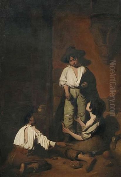 Kartenspielende Kinder Oil Painting by Bartolome Esteban Murillo