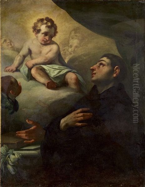 Heiliger Antonius Und Der Engel by Bartolome Esteban Murillo