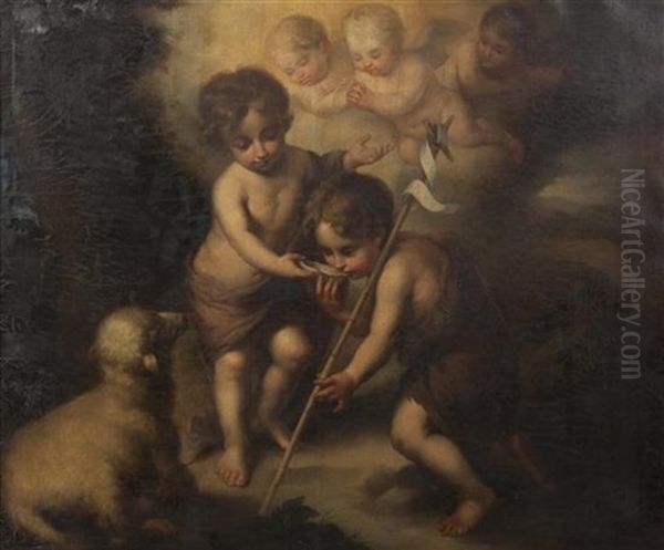 The Christ Child And Saint John Oil Painting by Bartolome Esteban Murillo