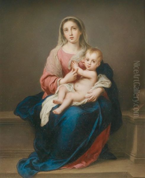 Maria Mit Dem Kind (by Emil Ens) Oil Painting by Bartolome Esteban Murillo