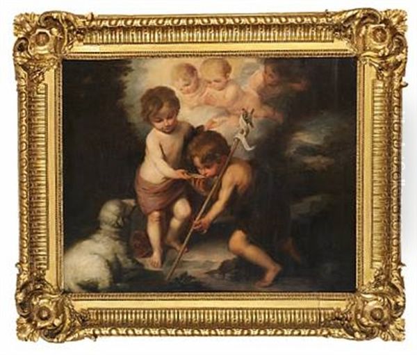 Jesus And John The Baptist With A Shell by Bartolome Esteban Murillo