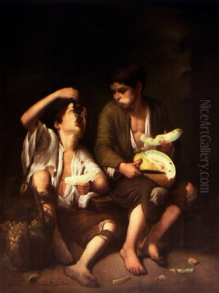 Les Petits Mendiants Oil Painting by Bartolome Esteban Murillo