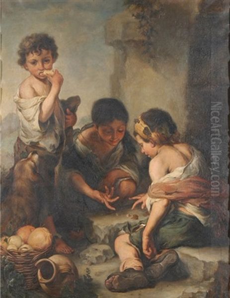 Bettelknaben Beim Wurfelspiel Oil Painting by Bartolome Esteban Murillo