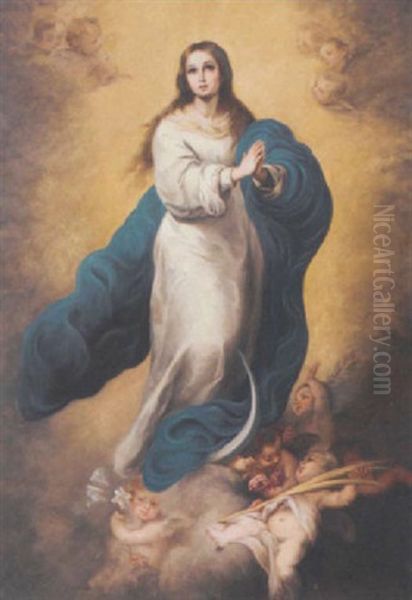 The Immaculate Conception Of The Escorial Oil Painting by Bartolome Esteban Murillo