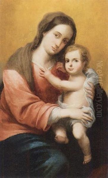 Madonna Col Bimbo Oil Painting by Bartolome Esteban Murillo