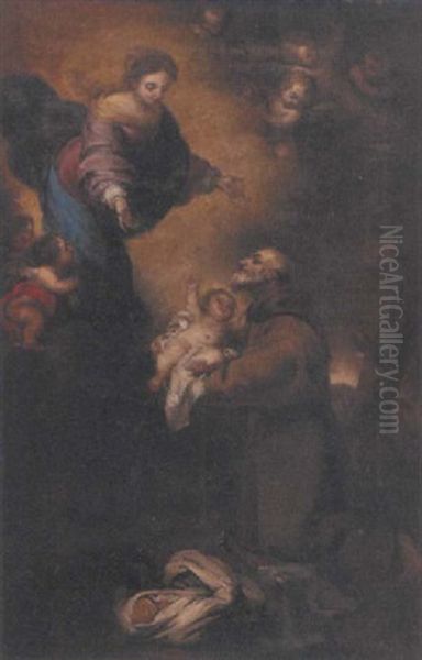 The Vision Of Saint Felix Of Cantalicio Oil Painting by Bartolome Esteban Murillo