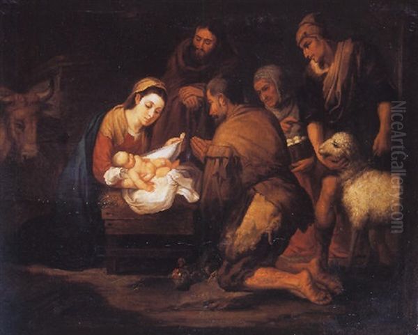 La Adoracion De Los Pastores Oil Painting by Bartolome Esteban Murillo