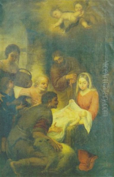 Adoracion De Los Pastores Oil Painting by Bartolome Esteban Murillo