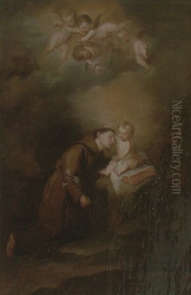 The Christ Child Appearing To Saint Anthony Of Padua Oil Painting by Bartolome Esteban Murillo