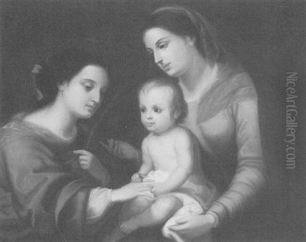 Madonna Mit Kind Und Der Heiligen Katharina Oil Painting by Bartolome Esteban Murillo