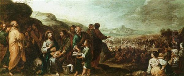 The Feeding Of The Five Thousand Oil Painting by Bartolome Esteban Murillo