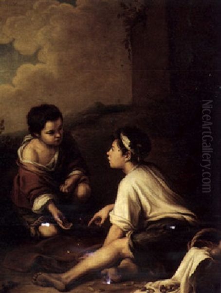 Children Playing Dice Oil Painting by Bartolome Esteban Murillo