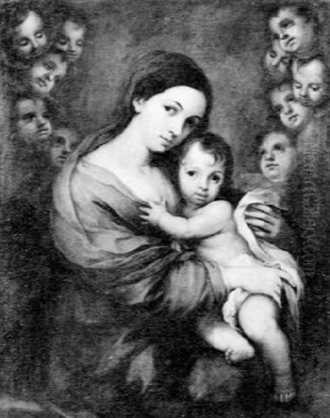 Madonna Mit Kind, Von Engeln Umgeben by Bartolome Esteban Murillo