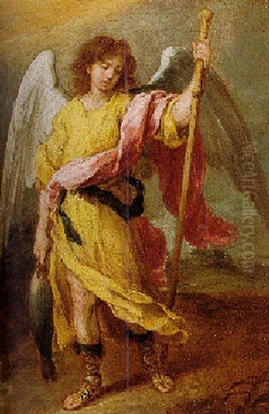 The Archangel Raphael Oil Painting by Bartolome Esteban Murillo