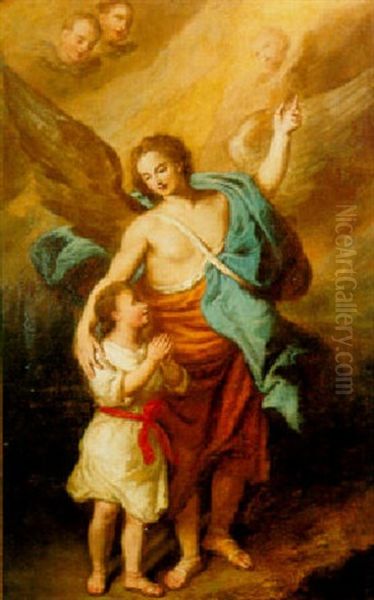 Tobias And The Angel Oil Painting by Bartolome Esteban Murillo