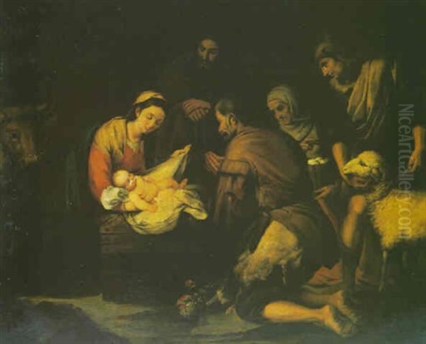 La Adoracion De Los Pastores Oil Painting by Bartolome Esteban Murillo