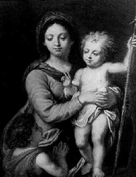 Madonna Mit Dem Stehenden Kind Und Dem Johannesknaben Oil Painting by Bartolome Esteban Murillo