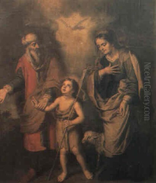 The Infant St. John And St. Elizabeth Oil Painting by Bartolome Esteban Murillo