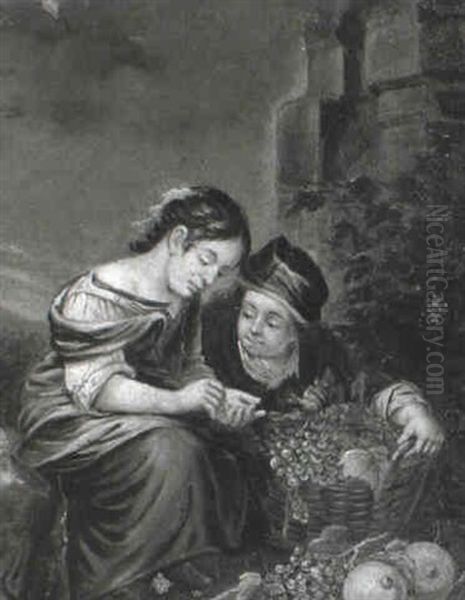 Two Children With A Basket Of Grapes Oil Painting by Bartolome Esteban Murillo