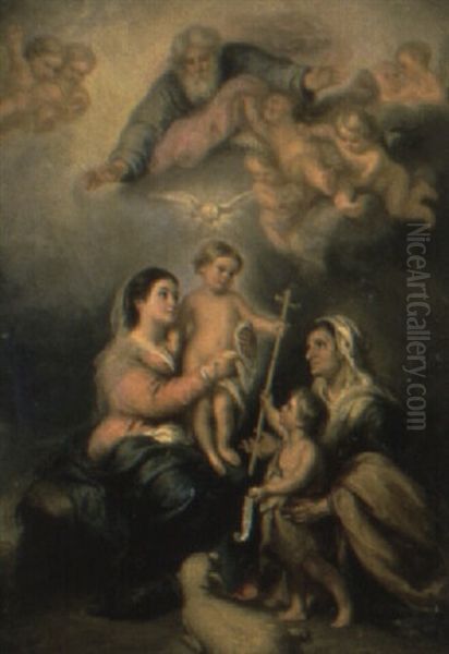 The Madonna And Child With Saint Elizabeth And John The Baptist Oil Painting by Bartolome Esteban Murillo