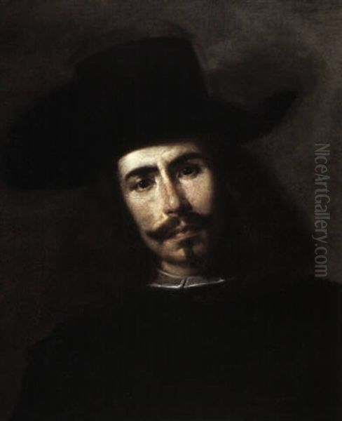 Portrait Of A Man In A Broad-brimmed Hat by Bartolome Esteban Murillo