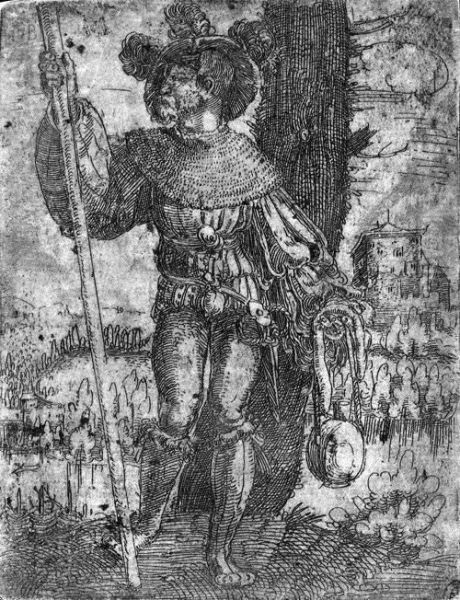 Der Landsknecht Mit Der Kalebasse Oil Painting by Jacob Binck