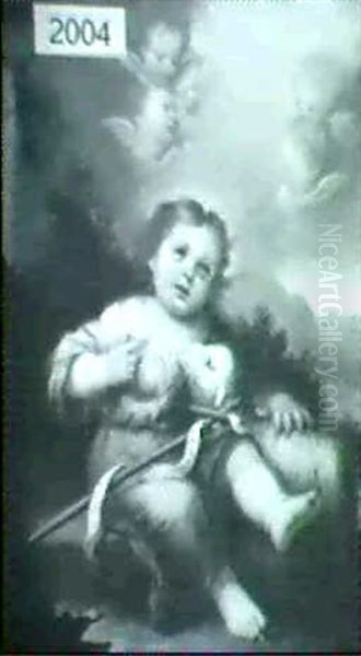 Christ Child With Lamb Oil Painting by Bartolome Esteban Murillo