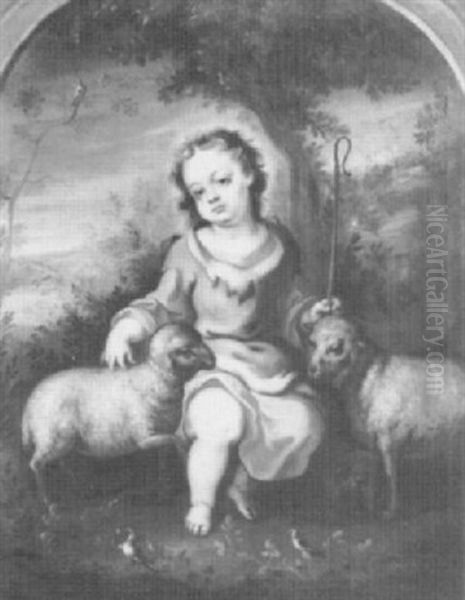 Christ The Good Shepherd Oil Painting by Bartolome Esteban Murillo