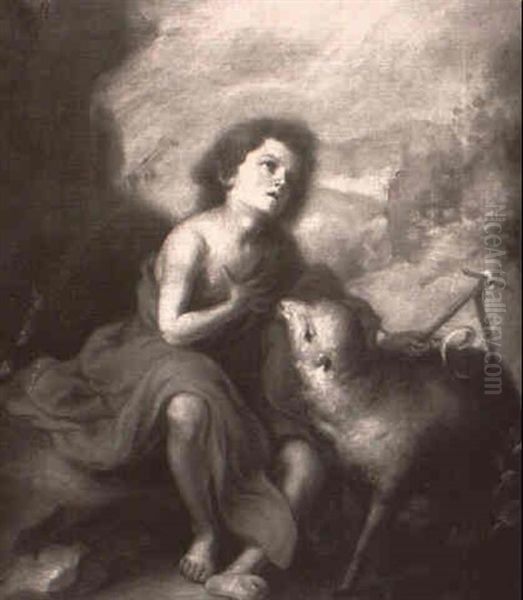 John The Baptist As A Child Oil Painting by Bartolome Esteban Murillo