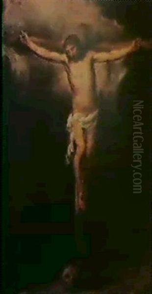 Le Christ En Croix                                          44 X 34 Oil Painting by Bartolome Esteban Murillo