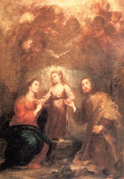 Las Dos Trinidades Oil Painting by Bartolome Esteban Murillo