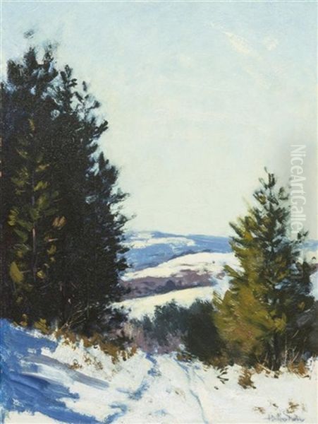 Winter Landscape Oil Painting by Hermann Dudley Murphy