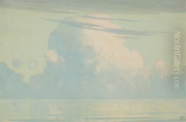 Clouds And Water Oil Painting by Hermann Dudley Murphy