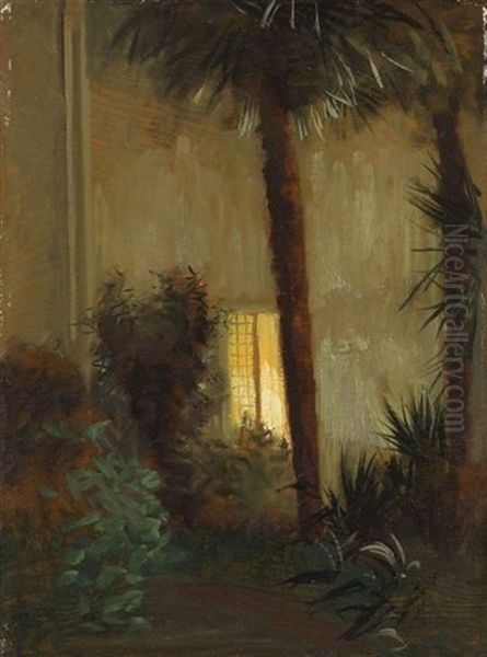 Evening - A Tropical Landscape Oil Painting by Hermann Dudley Murphy