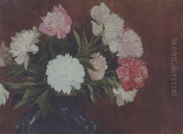 Peonies Oil Painting by Hermann Dudley Murphy