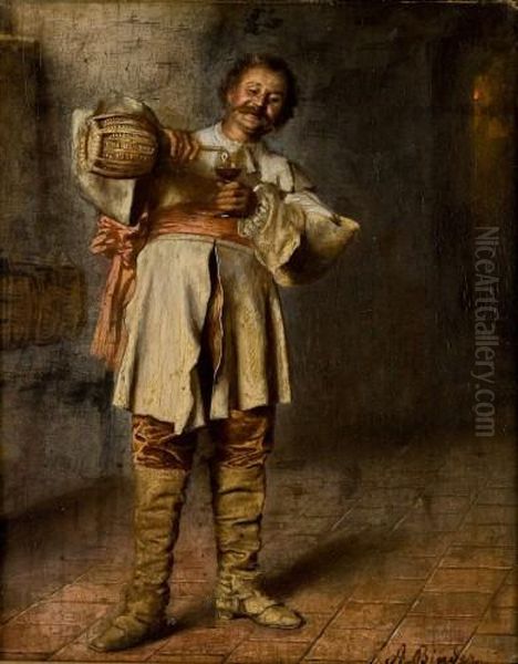 Frohlicher Zecher Oil Painting by Alois Binder