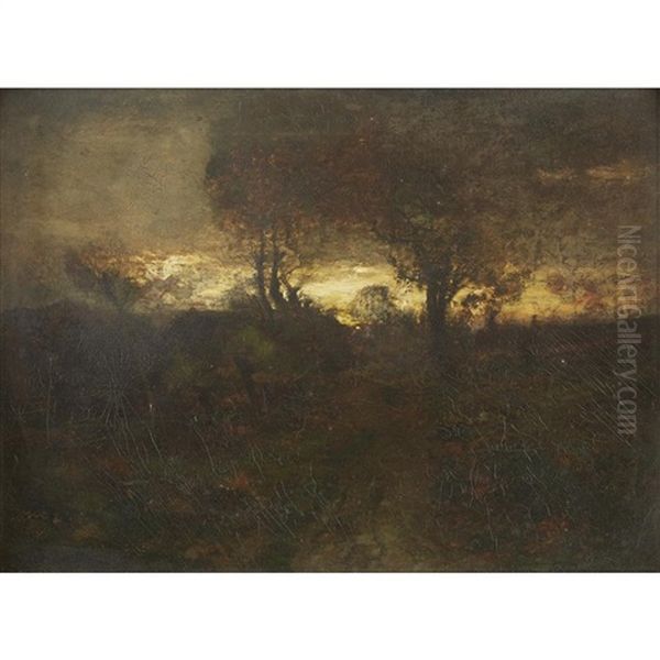 Dusk Tonalist Landscape Oil Painting by John Francis Murphy