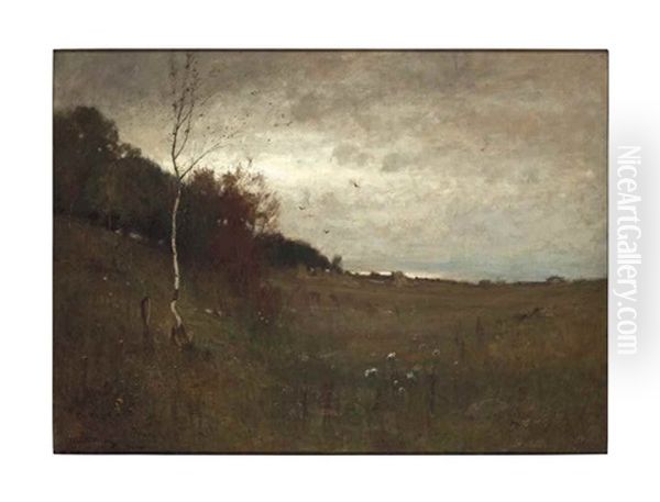 Autumn Field Oil Painting by John Francis Murphy