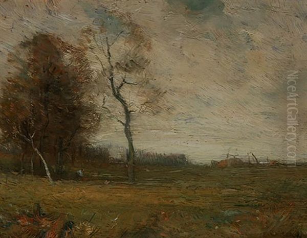 Figure In Autumn Landscape by John Francis Murphy