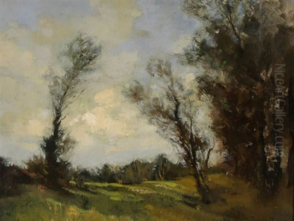 Wind Blown Landscape Oil Painting by John Francis Murphy