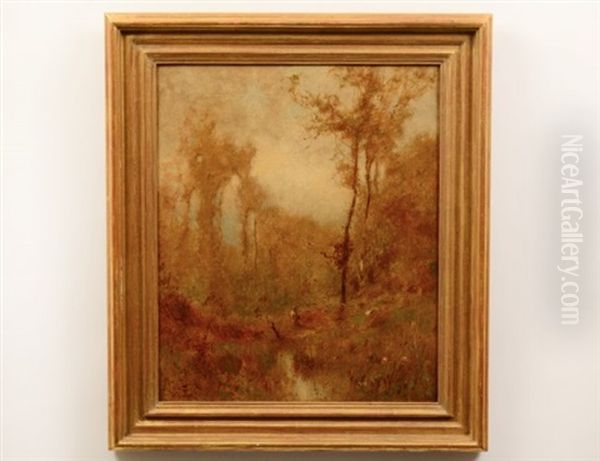 Landscape With Figure On A Path Oil Painting by John Francis Murphy