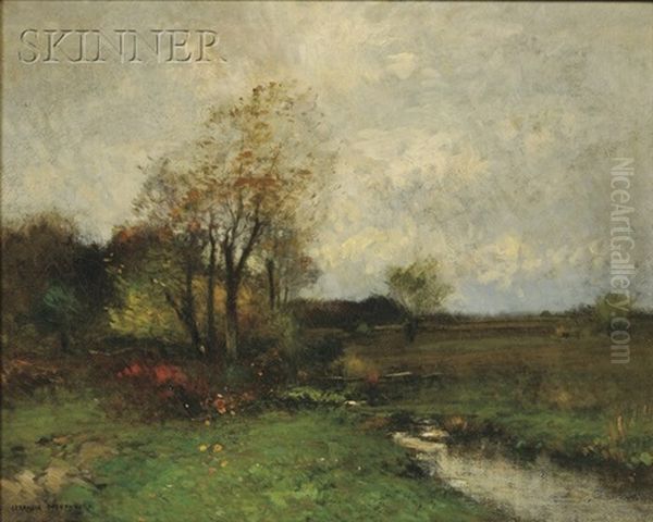 Early Autumn Landscape With Stream Oil Painting by John Francis Murphy