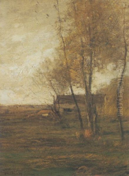 An Old Farm Oil Painting by John Francis Murphy