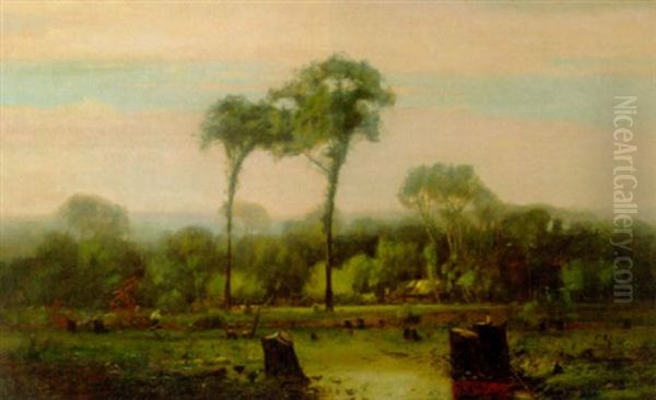 Fishing At The Swamp Oil Painting by John Francis Murphy