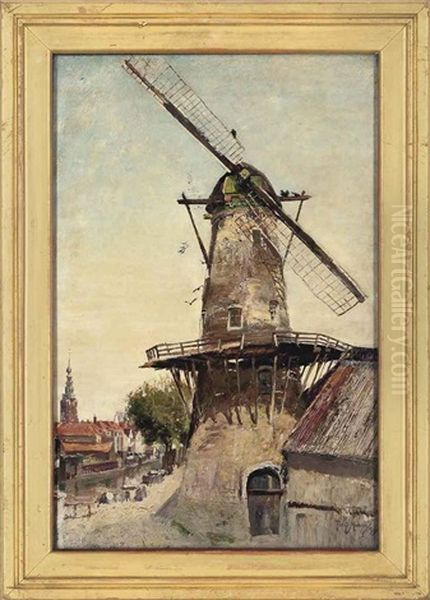 The Old Windmill Oil Painting by David Murray