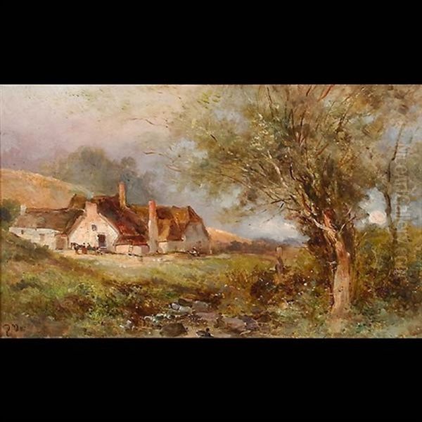 Somerset Farm Oil Painting by David Murray