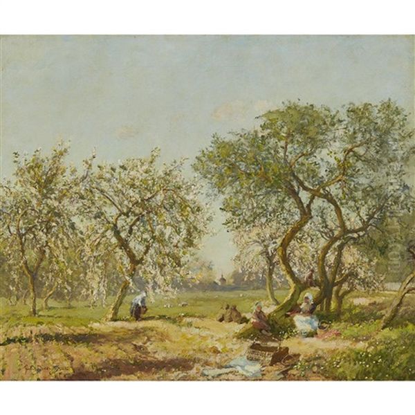 Under The Blossom, 1922 Oil Painting by Sir David Murray