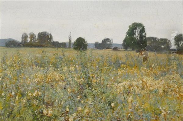 A Summer Landscape Oil Painting by Sir David Murray