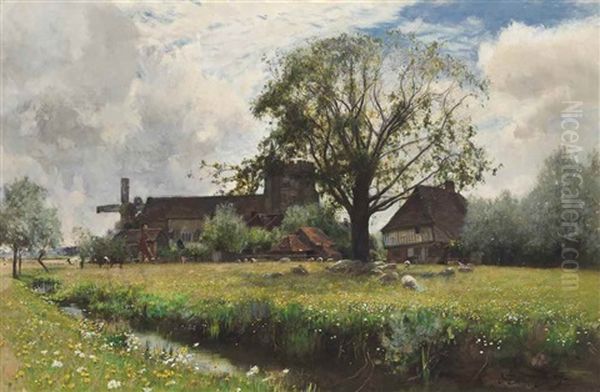 In Flowery Mead Oil Painting by Sir David Murray